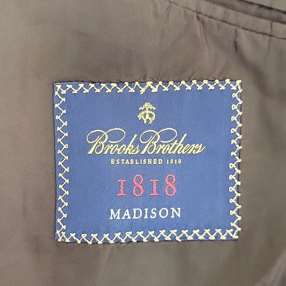 Men's Brooks Brothers 1818 Madison blazer brown/blue plaid 50R wool silk linen - Picture 5 of 8